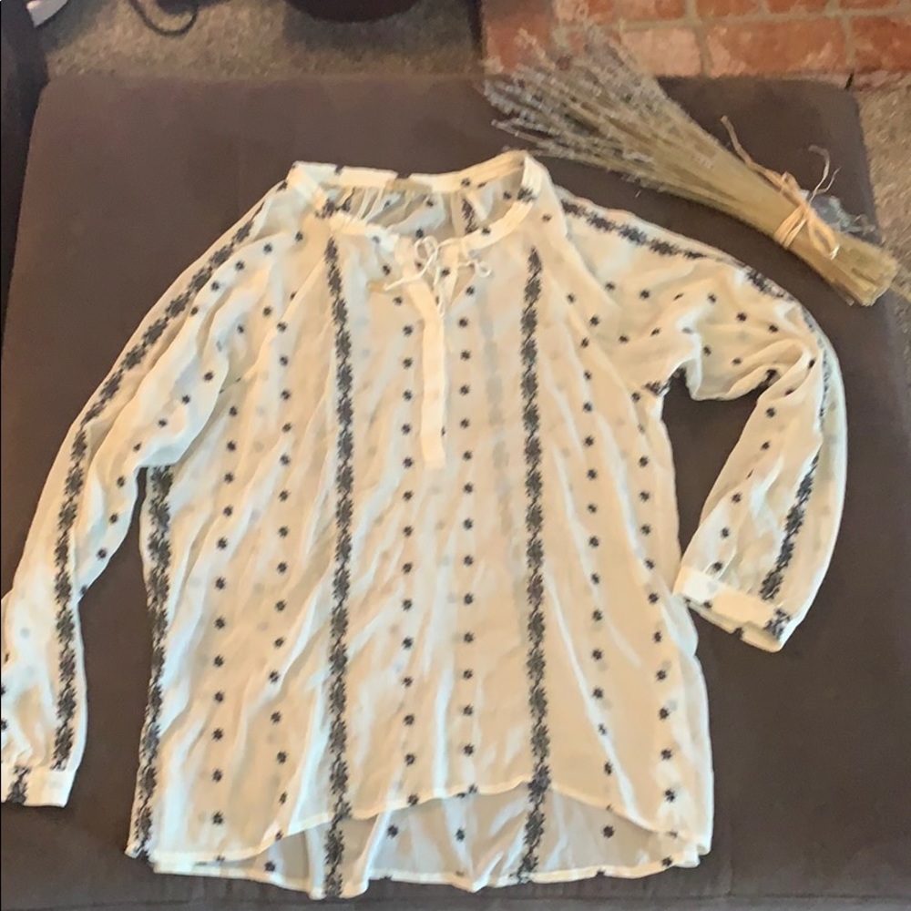 White and Black sheer blouses